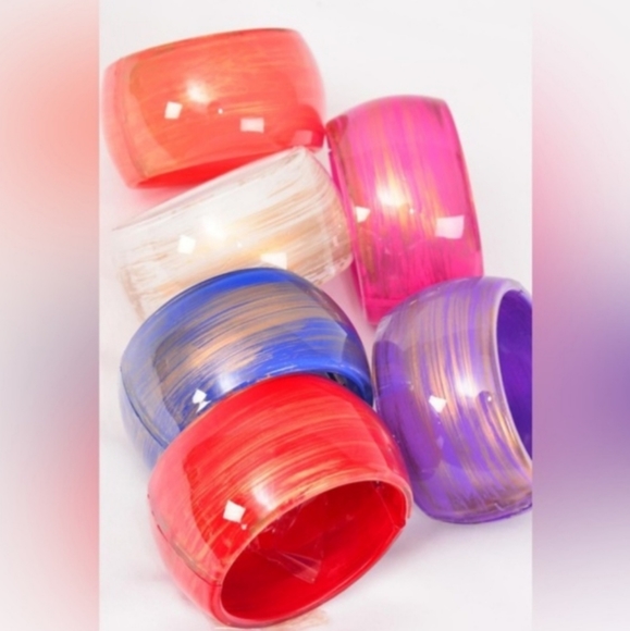 Bangle BLUE Bracelet Acrylic Coral,White,Pink,*BLUE*,Red,Purple, (1 bracele… - Picture 2 of 8